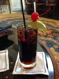 Yes, that is a cloth cocktal napkin.  Fancy!